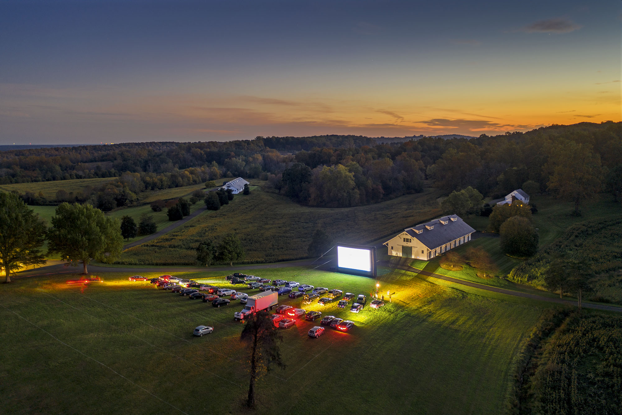 Virginia Film Fesitval drive-in mobie at Morven