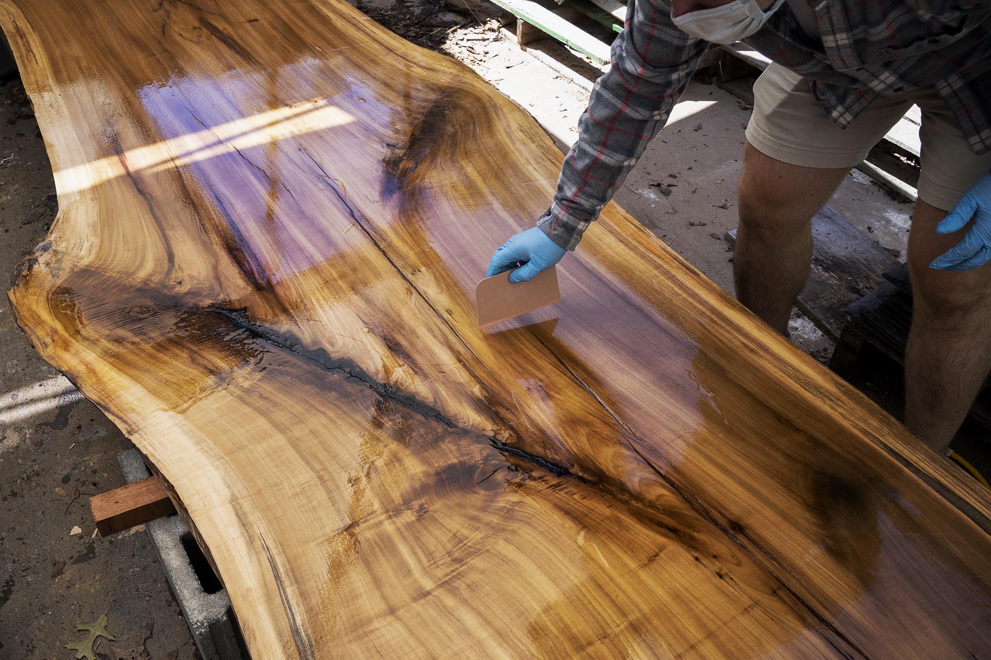 poplar tabletop milled by UVA Sawmilling