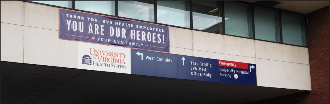 Healthcare Heroes banner at UVA Medical Center
