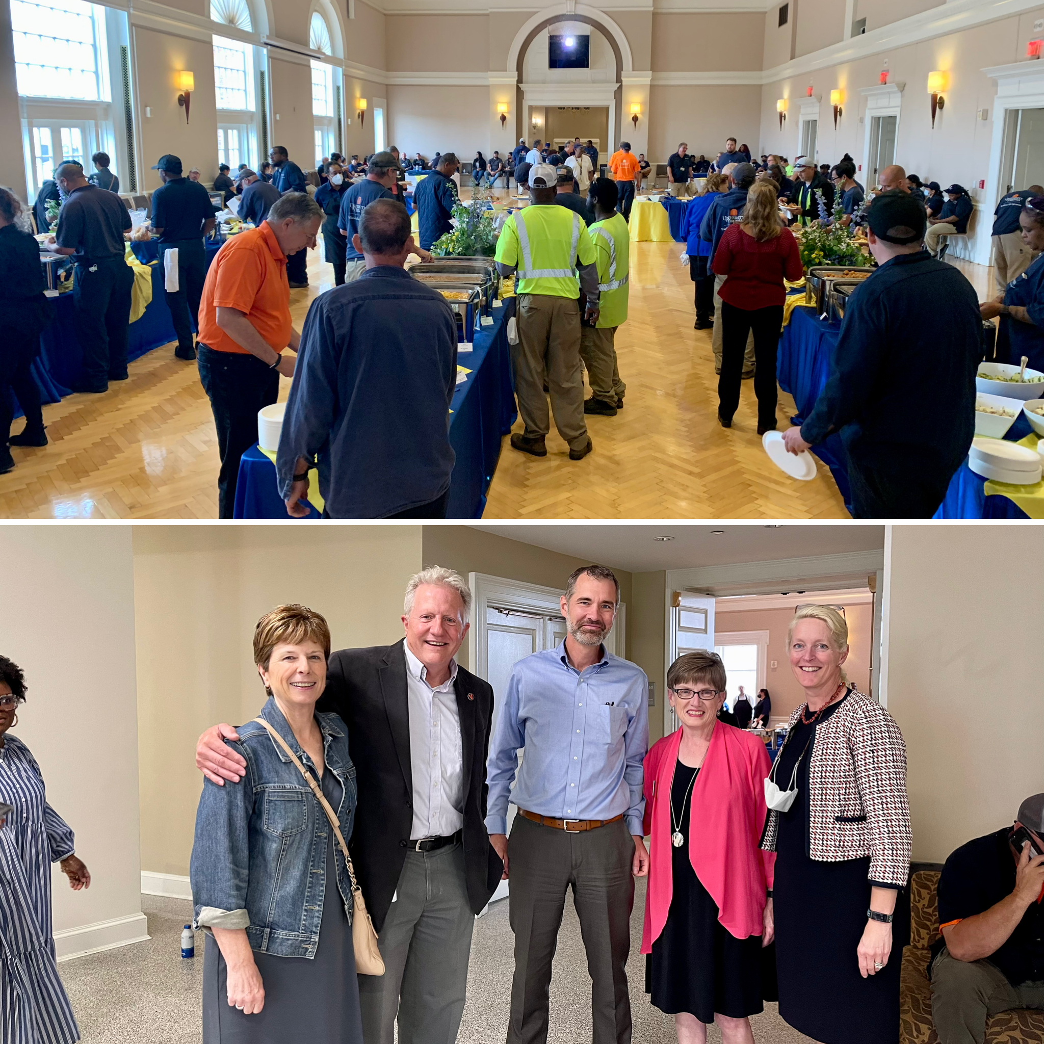 Staff enjoying Finals Weekend Thank You Lunch at Newcomb Hall