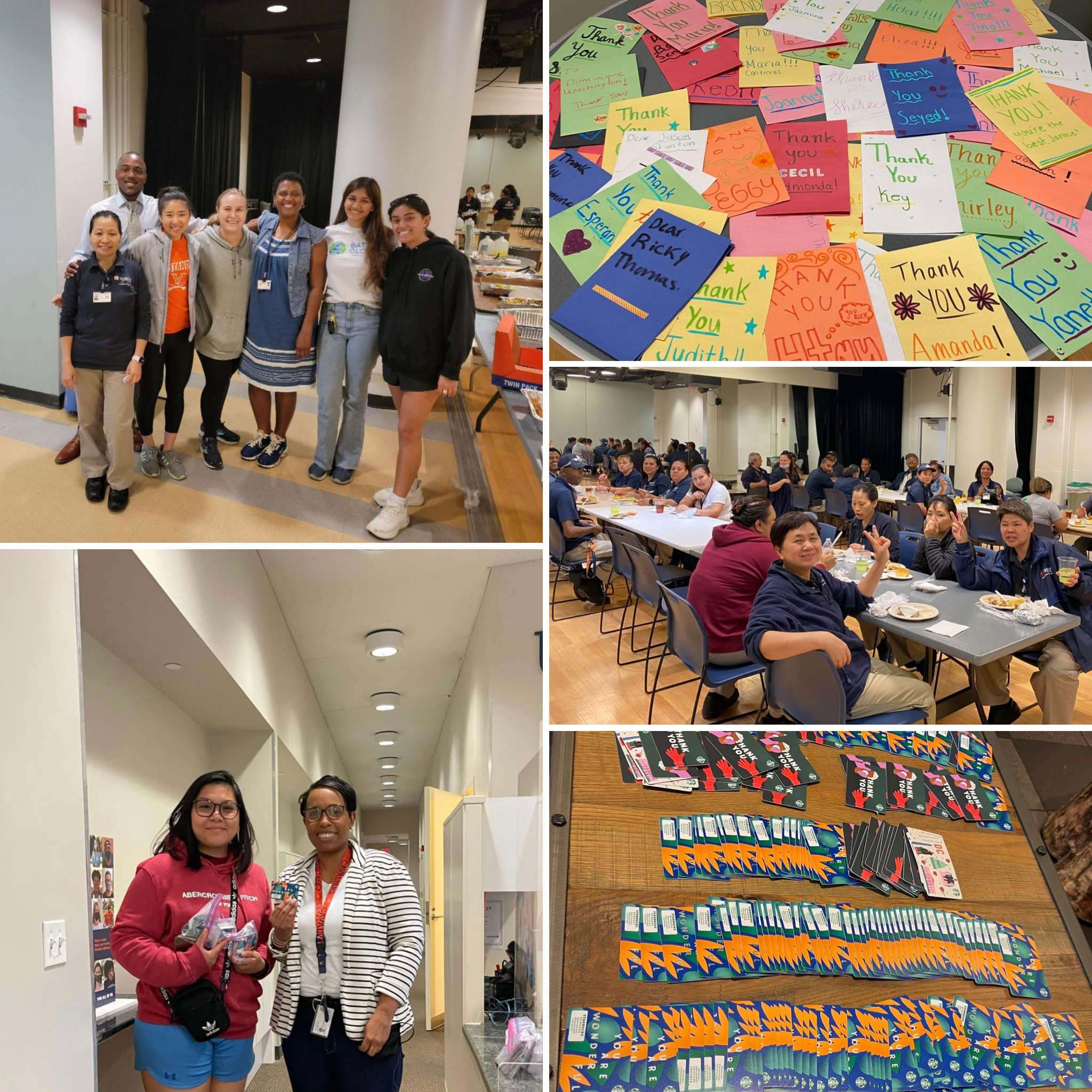 collage of expressions of gratitude from students for UVA Dine staff and housekeeping staff in residence halls