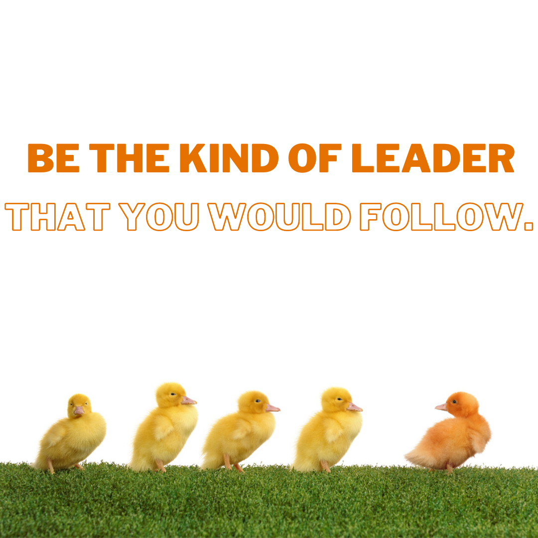 Be the kind of leader that you would follow.