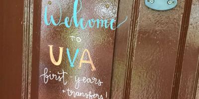 Welcome message on Lawn door
